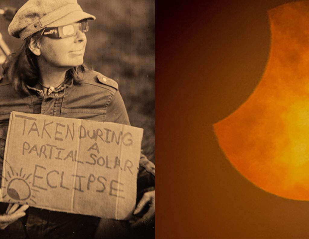 Digital and wet plate collodion pictures of the partial solar eclipse.